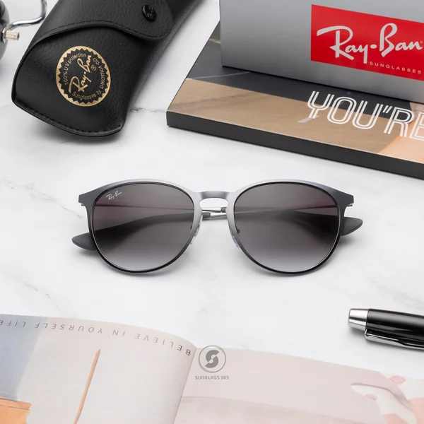 แว่นกันแดด Ray-Ban Erika Metal RB3539 192/8G Shot Grey Metal