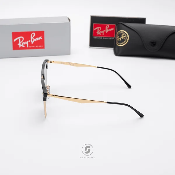 แว่นกันแดด Ray-Ban Clubmaster RB4418D 601/31 Black on Gold /