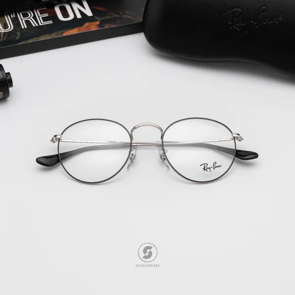 แว่นสายตา Ray-Ban Round Metal RX3447V 2861 Black on Silver แว่นสายตา Ray-Ban Round Metal RX3447V 2861 Black on Silver