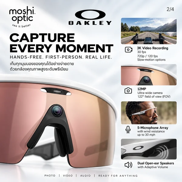 แว่นกันแดด Oakley Meta Vanguard OW8001 0852 White / Prizm Rose Gold image 2