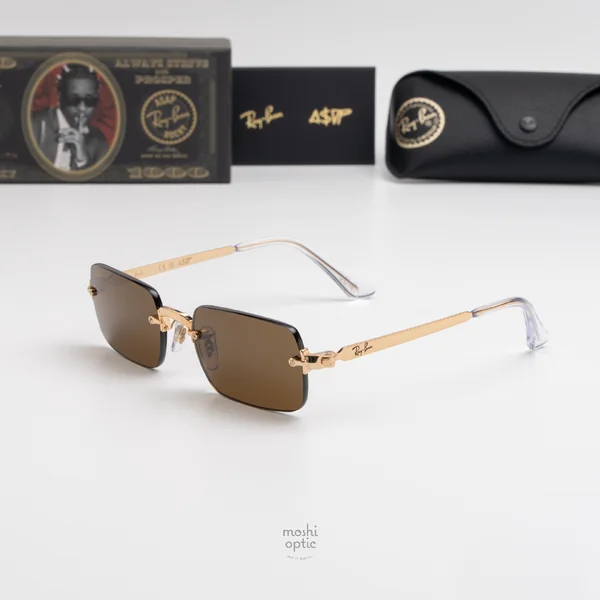 แว่นกันแดด Ray-Ban A$AP Rocky RB3928 001/73 Arista gold / Dark brown image 2
