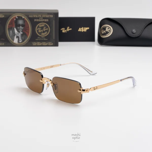 แว่นกันแดด Ray-Ban A$AP Rocky RB3928 001/83 Arista gold / Dark brown polarized image 2 แว่นกันแดด Ray-Ban A$AP Rocky RB3928 001/83 Arista gold / Dark brown polarized image 2