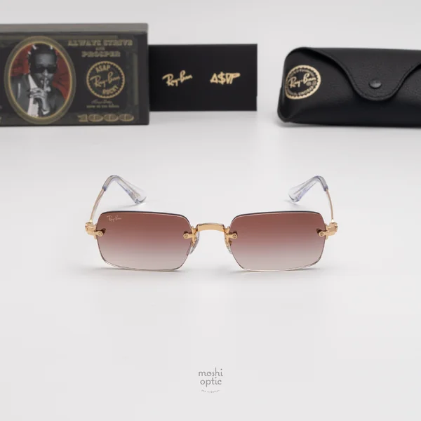 แว่นกันแดด Ray-Ban A$AP Rocky RB3928 001/8H Arista gold / Clear gradient dark violet image 4 แว่นกันแดด Ray-Ban A$AP Rocky RB3928 001/8H Arista gold / Clear gradient dark violet image 4