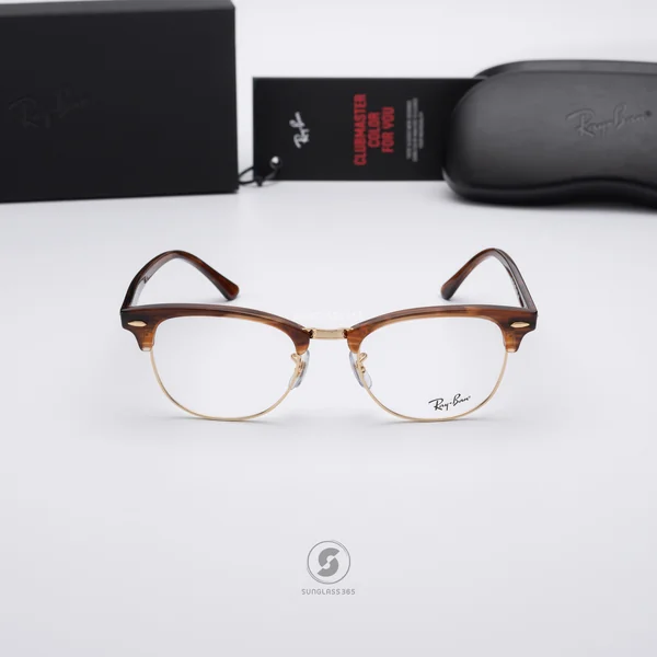 แว่นสายตา Ray-Ban Clubmaster RX5154 8375 Striped Brown image 2 แว่นสายตา Ray-Ban Clubmaster RX5154 8375 Striped Brown image 2