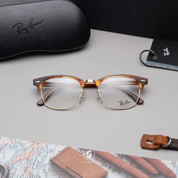 แว่นสายตา Ray-Ban Clubmaster RX5154 8375 Striped Brown แว่นสายตา Ray-Ban Clubmaster RX5154 8375 Striped Brown