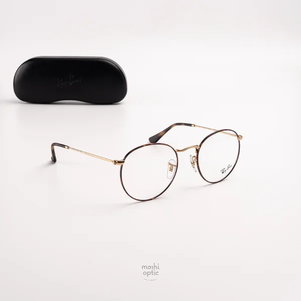 แว่นสายตา Ray-Ban Round Metal RX3447V 3188 Matt Havana on Matt Arista Gold image 5 แว่นสายตา Ray-Ban Round Metal RX3447V 3188 Matt Havana on Matt Arista Gold image 5