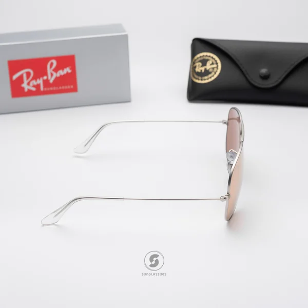 แว่นกันแดด Ray-Ban Aviator large metal RB3025 019/Z2 Matte Silver / Pink mirror image 5