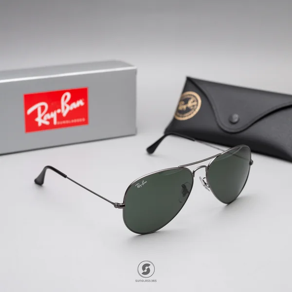 แว่นกันแดด Ray-Ban Aviator large metal RB3025 W0879 Gunmetal / G-15 Green image 3 แว่นกันแดด Ray-Ban Aviator large metal RB3025 W0879 Gunmetal / G-15 Green image 3