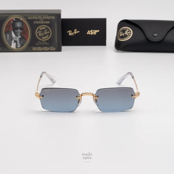 แว่นกันแดด Ray-Ban A$AP Rocky RB3928 001/S2 Arista gold / Blue gradient dark grey image 4