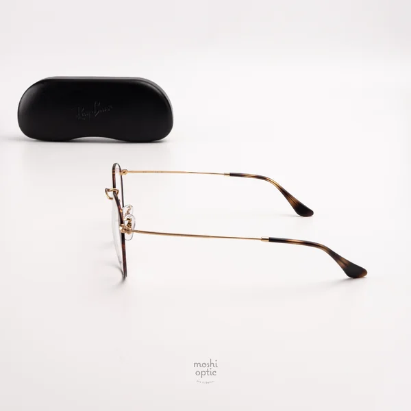 แว่นสายตา Ray-Ban Round Metal RX3447V 3188 Matt Havana on Matt Arista Gold image 4 แว่นสายตา Ray-Ban Round Metal RX3447V 3188 Matt Havana on Matt Arista Gold image 4