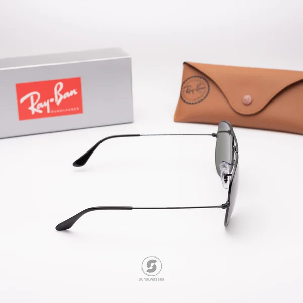 แว่นกันแดด Ray-Ban Aviator large metal RB3025 L2823 Black / Green G-15 image 4 แว่นกันแดด Ray-Ban Aviator large metal RB3025 L2823 Black / Green G-15 image 4