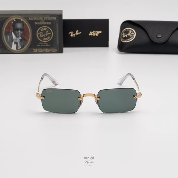 แว่นกันแดด Ray-Ban A$AP Rocky RB3928 001/71 Arista gold / Dark green image 4