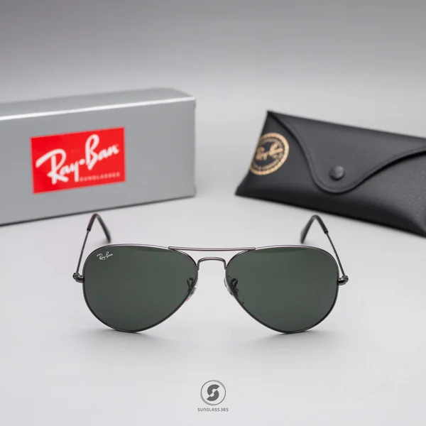 แว่นกันแดด Ray-Ban Aviator large metal RB3025 W0879 Gunmetal / G-15 Green image 2 แว่นกันแดด Ray-Ban Aviator large metal RB3025 W0879 Gunmetal / G-15 Green image 2