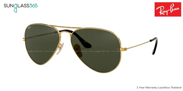 แว่นกันแดด Ray-Ban Aviator large metal RB3025 181 Gold / Green G-15 แว่นกันแดด Ray-Ban Aviator large metal RB3025 181 Gold / Green G-15