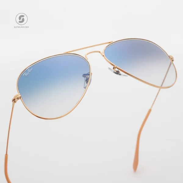 แว่นกันแดด Ray-Ban Aviator large metal RB3025 001/3f Matte Gold / Blue Gradient image 5