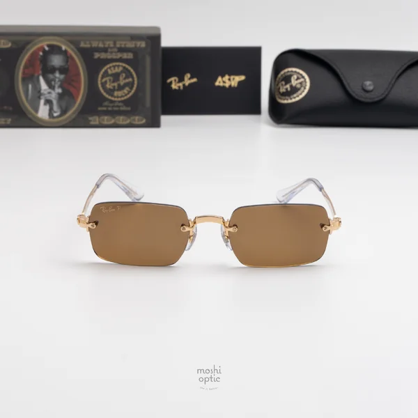 แว่นกันแดด Ray-Ban A$AP Rocky RB3928 001/83 Arista gold / Dark brown polarized image 4 แว่นกันแดด Ray-Ban A$AP Rocky RB3928 001/83 Arista gold / Dark brown polarized image 4