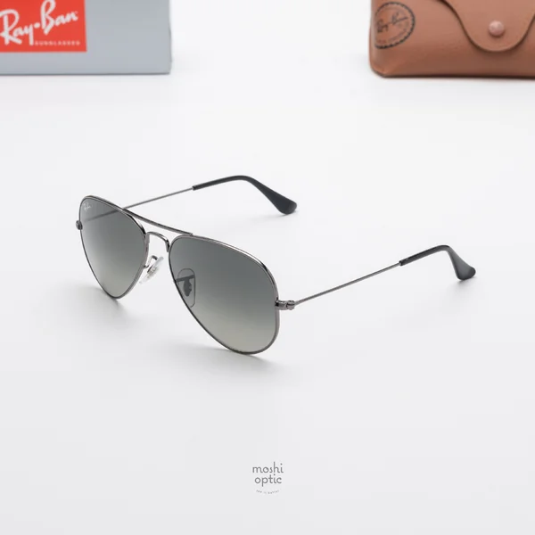 แว่นกันแดด Ray-Ban Aviator large metal RB3025 004/71 Gunmetal / Grey Gradient image 2