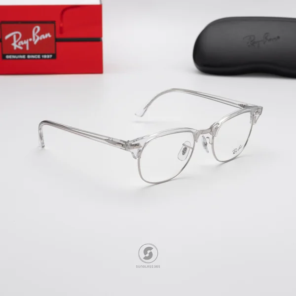 แว่นสายตา Ray-Ban Clubmaster RX5154 2001 White Transparent image 4 แว่นสายตา Ray-Ban Clubmaster RX5154 2001 White Transparent image 4