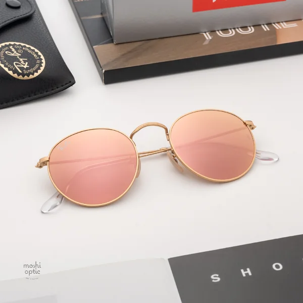 แว่นกันแดด Ray Ban RB3447 112/Z2 Round metal pink mirror 50m
