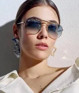 แว่นกันแดด Ray-Ban Marshal RB3648 001/3F Gold /Clear Gradient Blue image 13