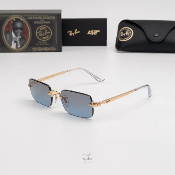 แว่นกันแดด Ray-Ban A$AP Rocky RB3928 001/S2 Arista gold / Blue gradient dark grey image 2