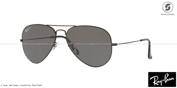 แว่นกันแดด Ray-Ban Aviator large metal RB3025 002/48 Black / Black Polarized แว่นกันแดด Ray-Ban Aviator large metal RB3025 002/48 Black / Black Polarized
