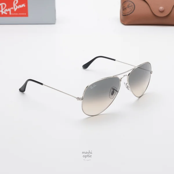 แว่นกันแดด Ray-Ban Aviator large metal RB3025 003/32 Silver / Grey Gradient image 4