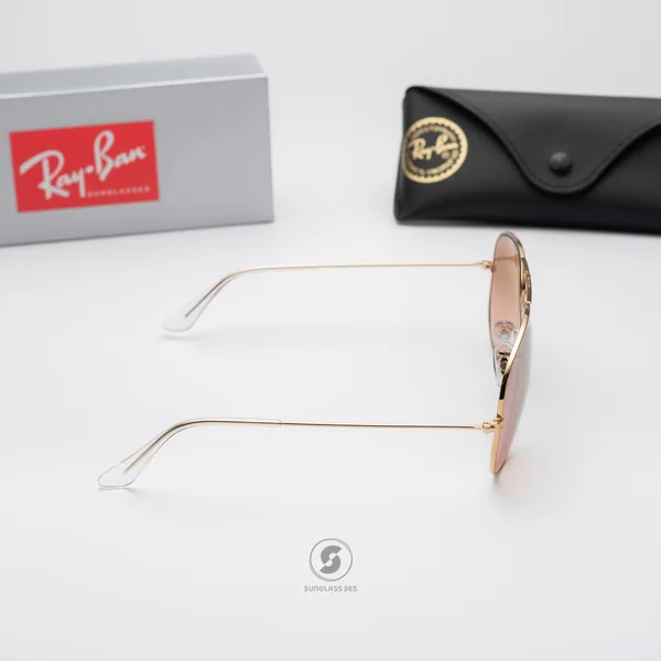 แว่นกันแดด Ray-Ban Aviator large metal RB3025 001/3E Gold / Pink image 4