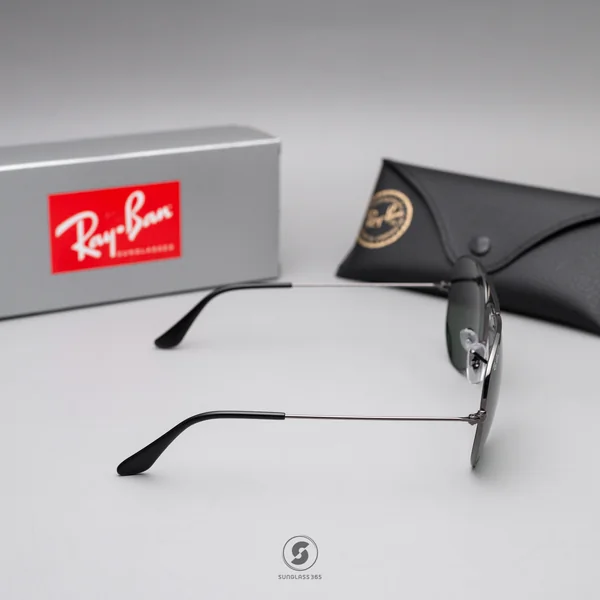 แว่นกันแดด Ray-Ban Aviator large metal RB3025 W0879 Gunmetal / G-15 Green image 4 แว่นกันแดด Ray-Ban Aviator large metal RB3025 W0879 Gunmetal / G-15 Green image 4
