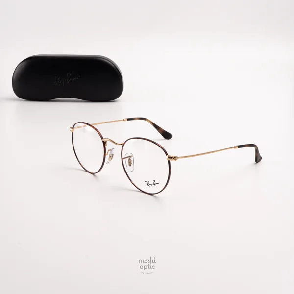 แว่นสายตา Ray-Ban Round Metal RX3447V 3188 Matt Havana on Matt Arista Gold image 2 แว่นสายตา Ray-Ban Round Metal RX3447V 3188 Matt Havana on Matt Arista Gold image 2