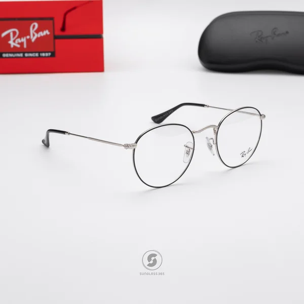 แว่นสายตา Ray-Ban Round Metal RX3447V 2861 Black on Silver image 4 แว่นสายตา Ray-Ban Round Metal RX3447V 2861 Black on Silver image 4