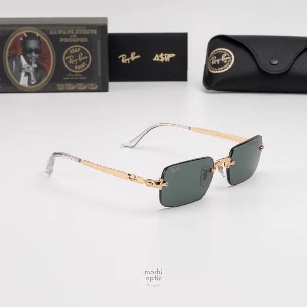 แว่นกันแดด Ray-Ban A$AP Rocky RB3928 001/71 Arista gold / Dark green image 5