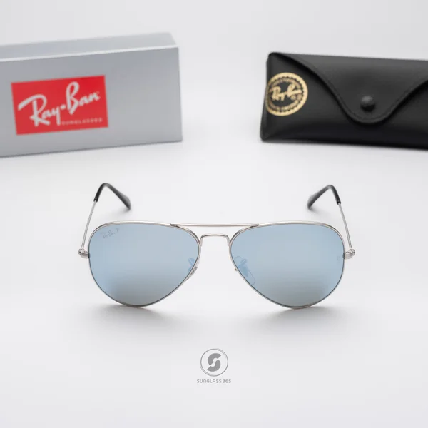 แว่นกันแดด Ray-Ban Aviator large metal RB3025 018/W3 Matte Silver / Dark Grey image 2