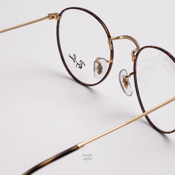 แว่นสายตา Ray-Ban Round Metal RX3447V 3188 Matt Havana on Matt Arista Gold image 6 แว่นสายตา Ray-Ban Round Metal RX3447V 3188 Matt Havana on Matt Arista Gold image 6