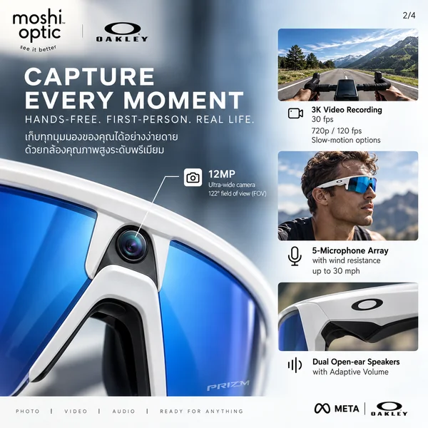 แว่นกันแดด Oakley Meta Vanguard OW8001 06 White / Prizm sapphire image 2 แว่นกันแดด Oakley Meta Vanguard OW8001 06 White / Prizm sapphire image 2