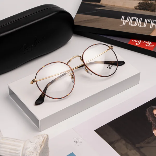 แว่นสายตา Ray-Ban Round Metal RX3447V 3188 Matt Havana on Matt Arista Gold แว่นสายตา Ray-Ban Round Metal RX3447V 3188 Matt Havana on Matt Arista Gold