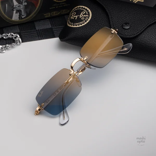 แว่นกันแดด Ray-Ban A$AP Rocky RB3928 001/S2 Arista gold / Blue gradient dark grey image 3
