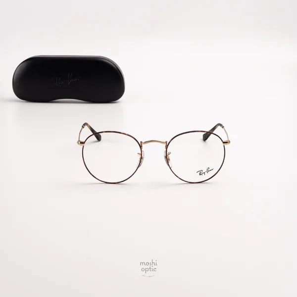 แว่นสายตา Ray-Ban Round Metal RX3447V 3188 Matt Havana on Matt Arista Gold image 3 แว่นสายตา Ray-Ban Round Metal RX3447V 3188 Matt Havana on Matt Arista Gold image 3