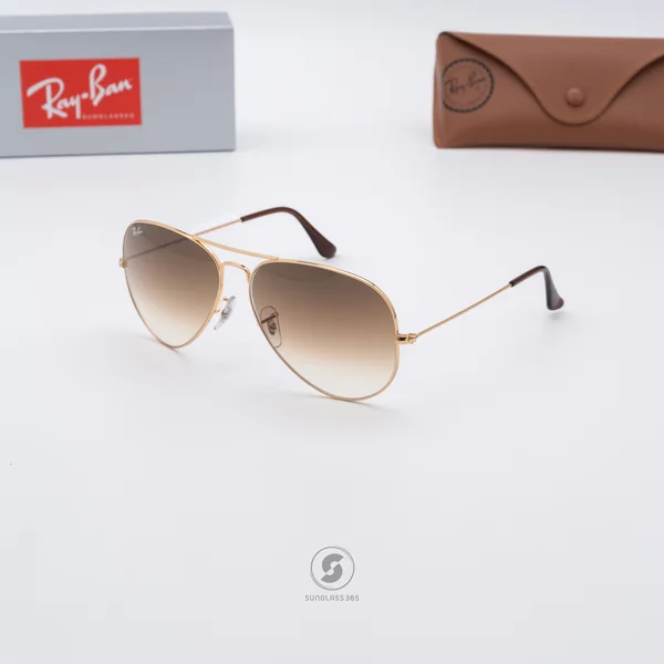 แว่นกันแดด Ray-Ban Aviator large metal RB3025 001/51 Gold / Brown Gradient image 2