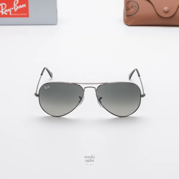 แว่นกันแดด Ray-Ban Aviator large metal RB3025 004/71 Gunmetal / Grey Gradient image 3