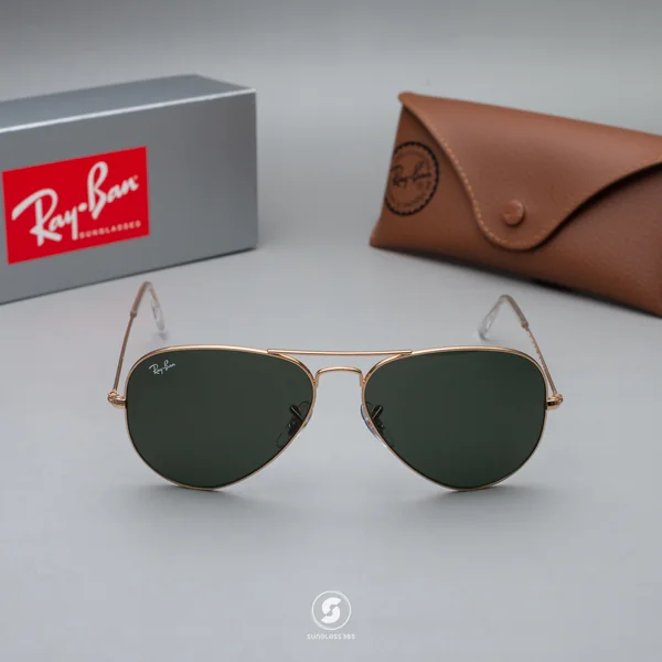 แว่นกันแดด Ray-Ban Aviator large metal RB3025 L0205 Gold / Green G-15 image 2 แว่นกันแดด Ray-Ban Aviator large metal RB3025 L0205 Gold / Green G-15 image 2