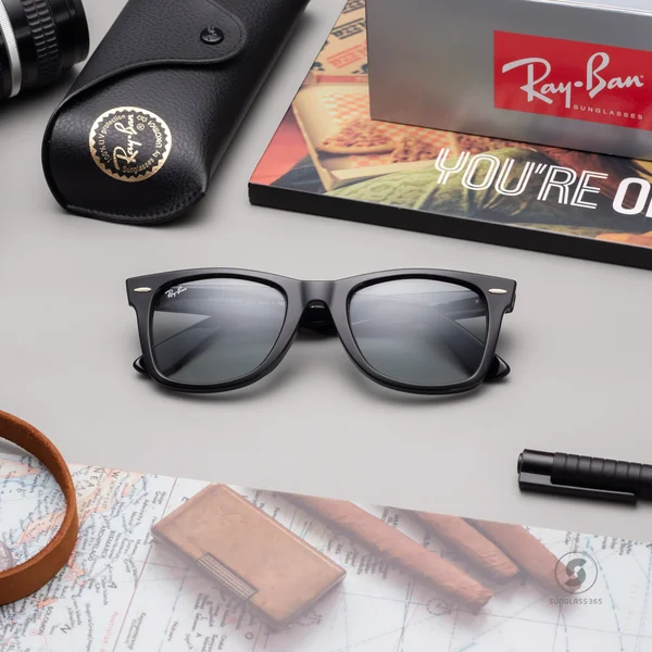 小物 Ray-Ban WAYFARER RB2140F-601/R5 Ray Ban Wayfarer RB2140F 601/R5 Black Light Grey