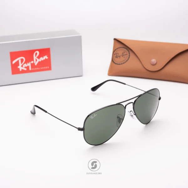 แว่นกันแดด Ray-Ban Aviator large metal RB3025 L2823 Black / Green G-15 image 3 แว่นกันแดด Ray-Ban Aviator large metal RB3025 L2823 Black / Green G-15 image 3