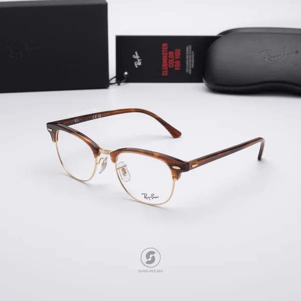 แว่นสายตา Ray-Ban Clubmaster RX5154 8375 Striped Brown image 3 แว่นสายตา Ray-Ban Clubmaster RX5154 8375 Striped Brown image 3