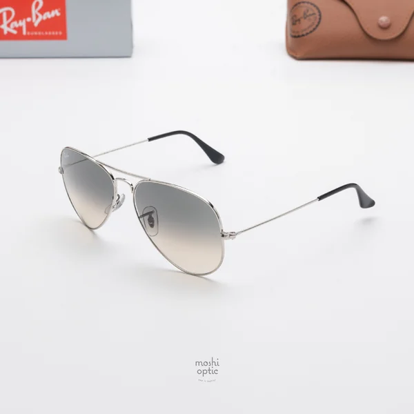 แว่นกันแดด Ray-Ban Aviator large metal RB3025 003/32 Silver / Grey Gradient image 2