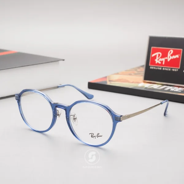 แว่นสายตา Ray-Ban RX7187D 8078 Shiny Transparent Blue image 2 แว่นสายตา Ray-Ban RX7187D 8078 Shiny Transparent Blue image 2