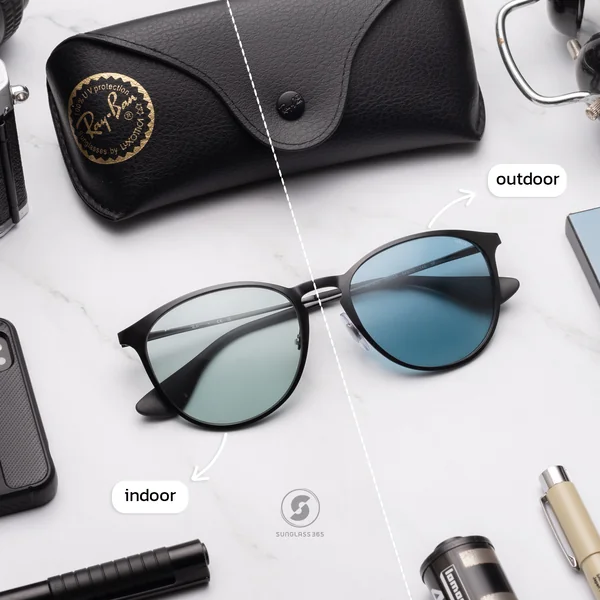 แว่นกันแดด Ray-Ban Erika Metal RB3539 002/Q5 Black / Green P