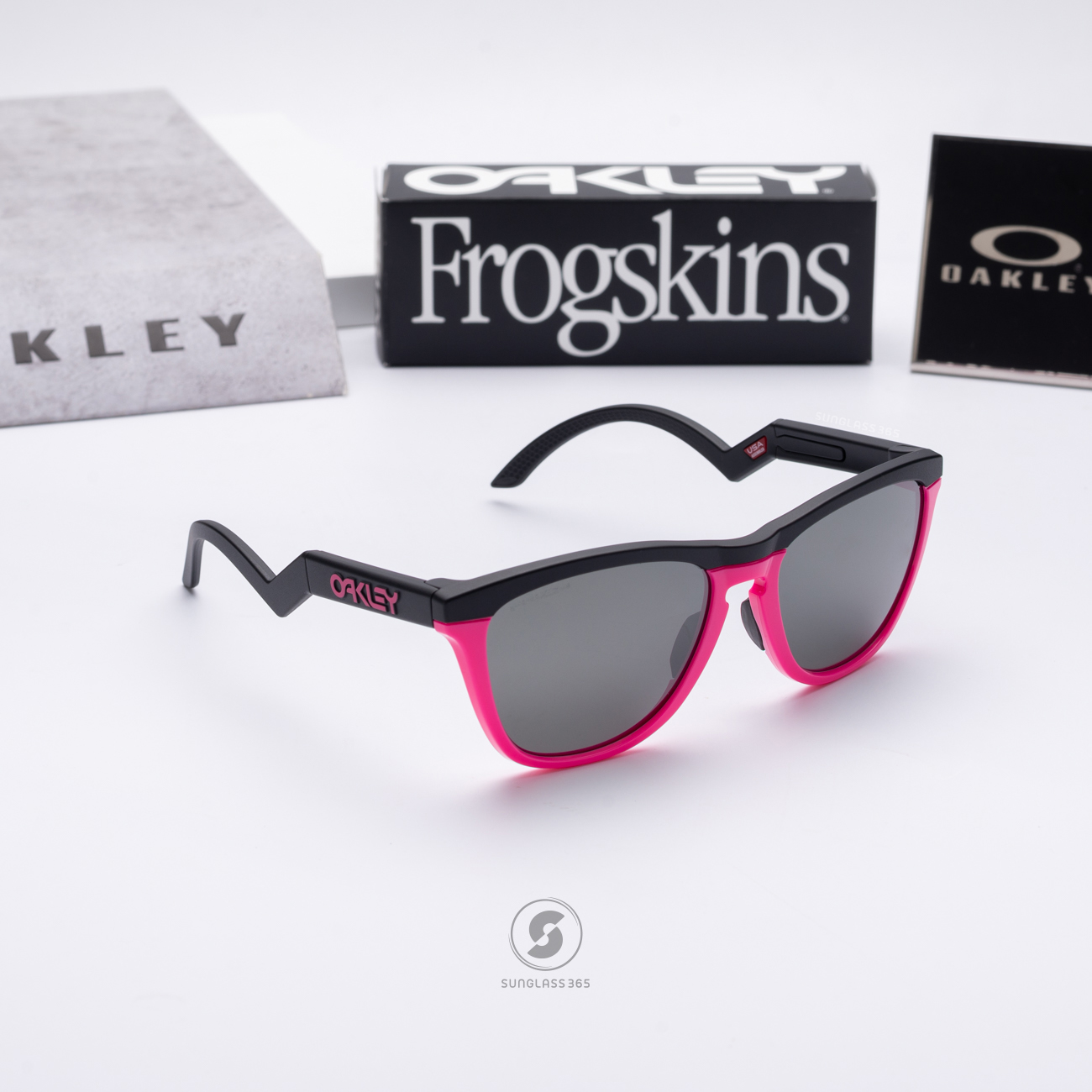 OAKLEY Frogskins Hybrid OO9289-04 Matte Black Neon Pink Priz