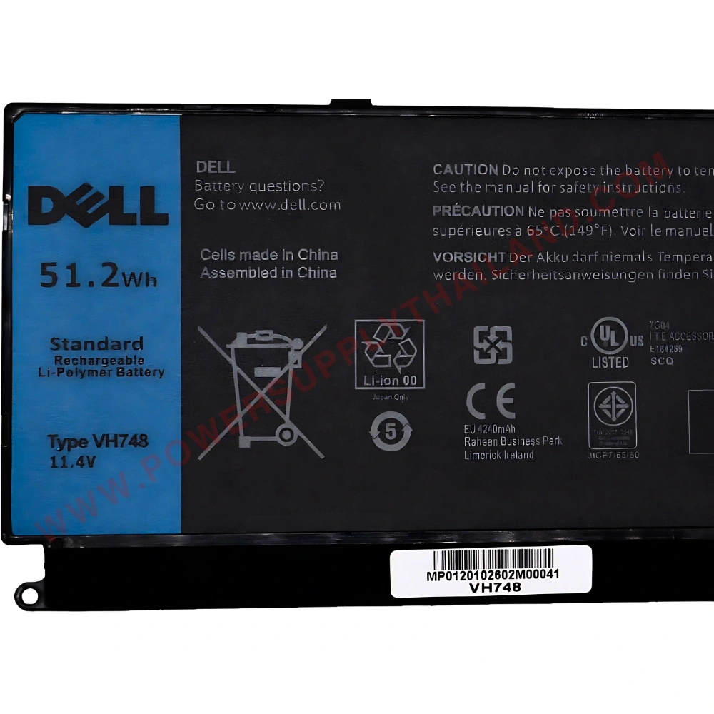 Battery Dell Vostro 5460 5470 5480 Original VH748 ลด ราคา พิเศษ แบตเตอรี่ โน๊ตบุ๊ค Dell 5460 5470 5480 51.2Whr ตรงรุ่น
