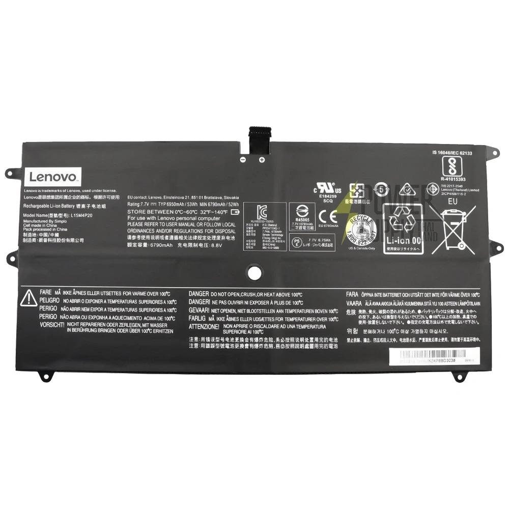 Battery Lenovo Yoga 900S-12ISK 53Wh ของใหม่คุณภาพดี ส่งฟรี ส่งเร็ว